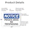 Signmission Private Drive No Trespassing OSHA Notice Sign, Aluminum, 24in W x 18in L, 2PK OS-2PACK-NS-A-1824-L-17809 - alternate 2